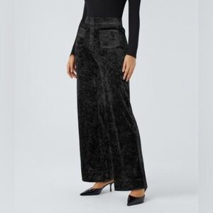 New Halara High Waisted Pockets Straight Leg Velvet Casual Pants